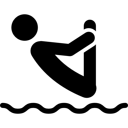 silueta de hombre saltando al agua invertida icono gratis