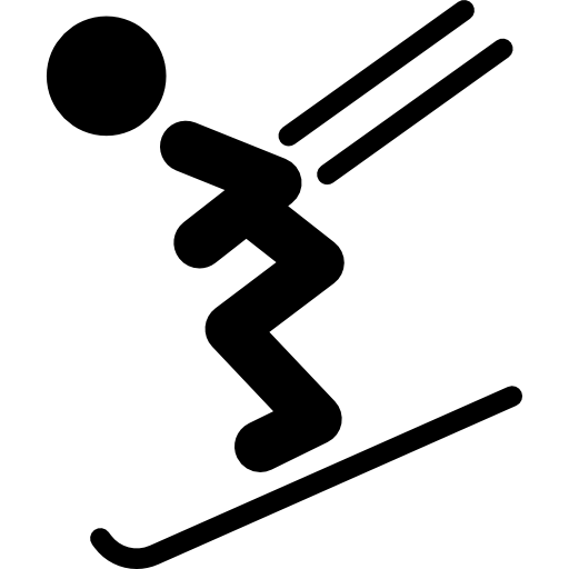 Skier going down a hill  free icon