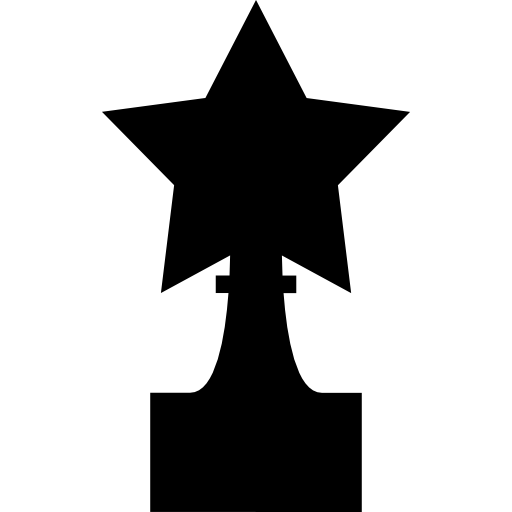 trofeo en forma de estrella icono gratis