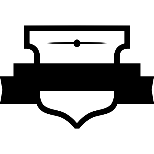 Shield shape with ribbon icon