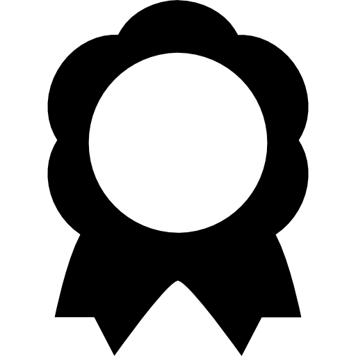 médaille de récompense en forme de fleur avec des queues de ruban Icône gratuit