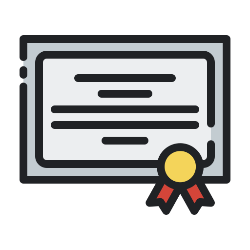 Certificate Generic Outline Color icon