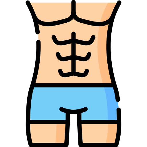 Sixpack abs Icon - Download in Colored Outline Style