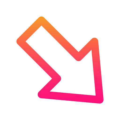 Down right arrow free icon
