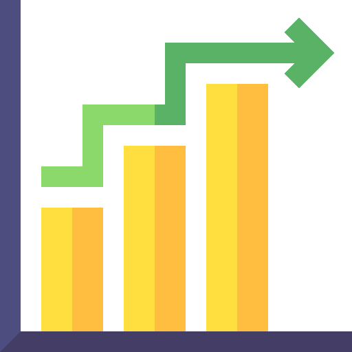 Increase Basic Straight Flat icon