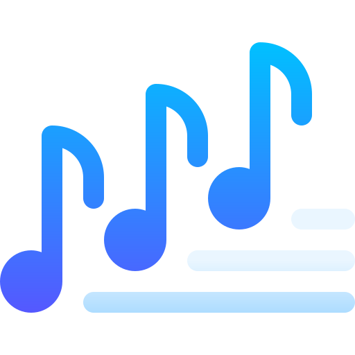 Music notes Basic Gradient Gradient icon