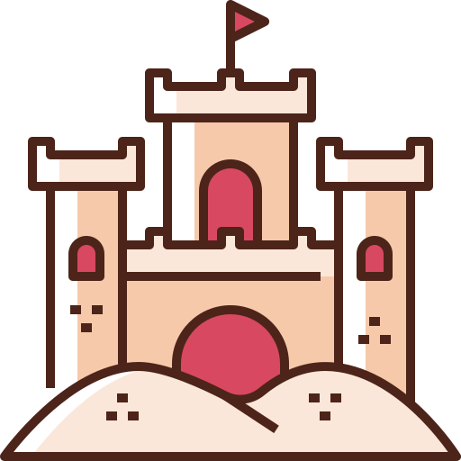 castillo de arena icono gratis