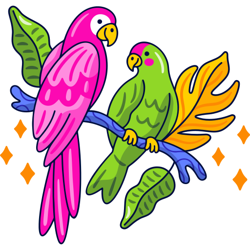 Parrots free sticker