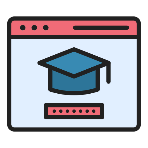 educación virtual icono gratis