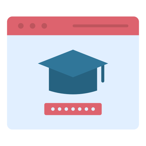 educación virtual icono gratis