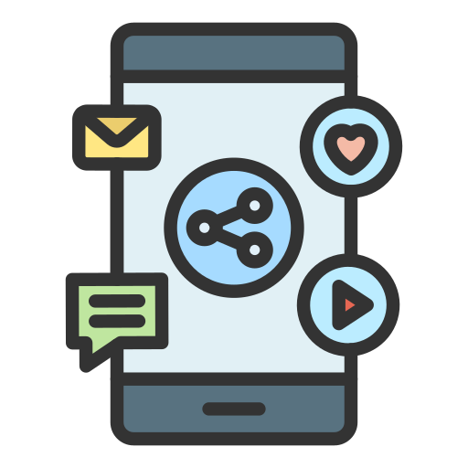 medios de comunicación social icono gratis