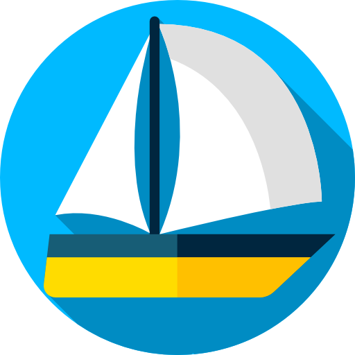 Sailboat Flat Circular Flat icon