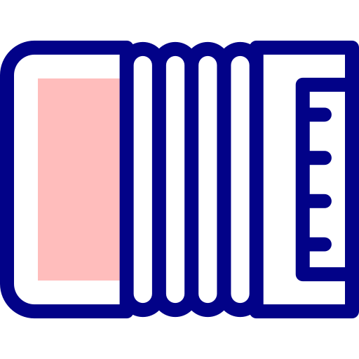 Accordion Detailed Mixed Lineal color icon