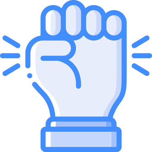 Fist Basic Miscellany Blue Icon