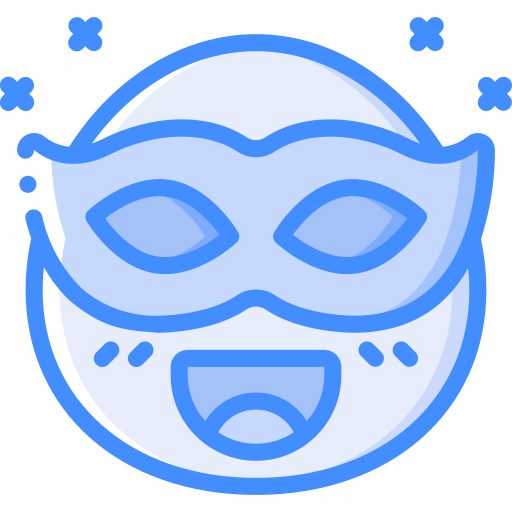 Mask Basic Miscellany Blue Icon