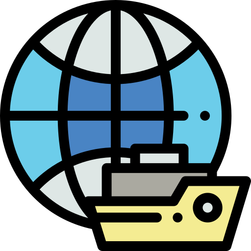 Cargo ship Detailed Rounded Lineal color icon