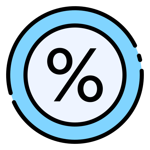 Percentage free icon Percentage free icon