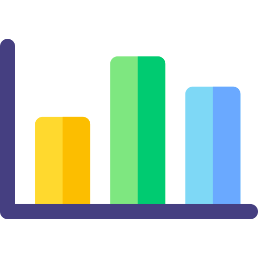 Bar graph Basic Rounded Flat icon