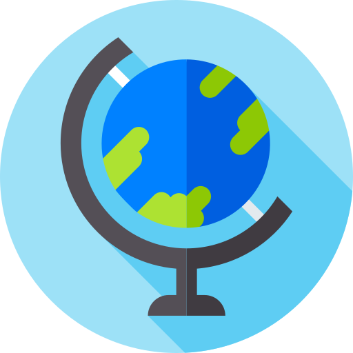 Globe grid Flat Circular Flat icon