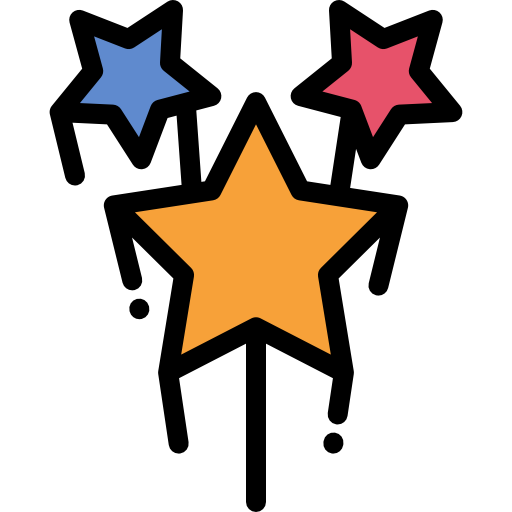 Stars Detailed Rounded Lineal Color Icon