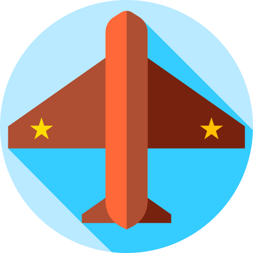 Fighter plane Flat Circular Flat icon