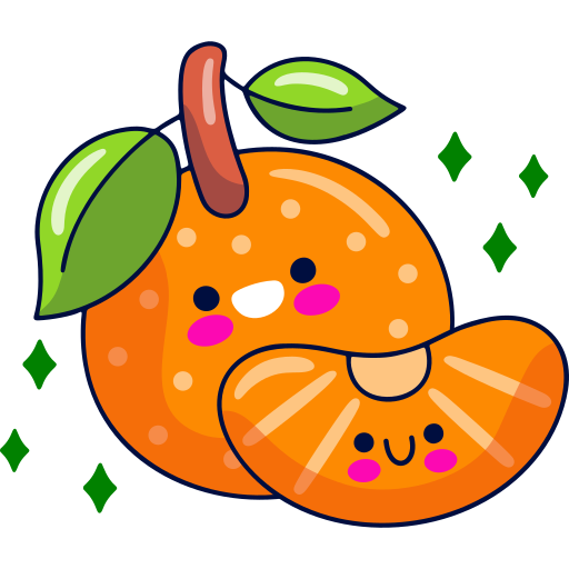 Tangerine Stickers Free Food Stickers