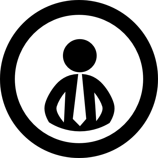 hombre de negocios, en, un, círculo, contorno icono gratis