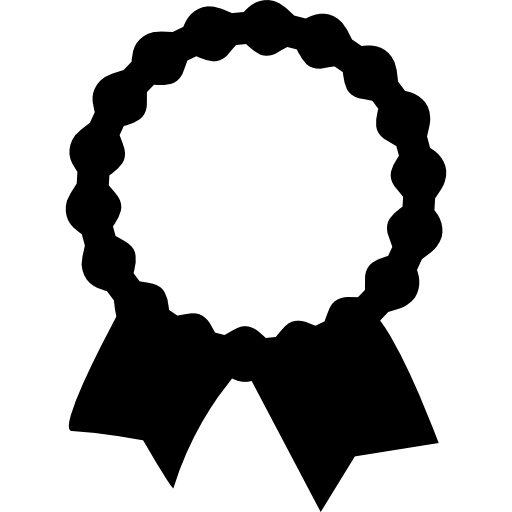 Étiquette de récompense de reconnaissance avec des queues de ruban Icône gratuit