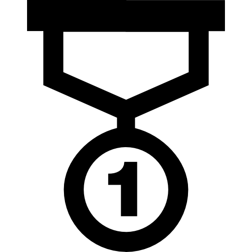 médaille du numéro un Icône gratuit