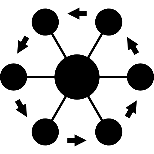 symbole de roue à maillons hexagonaux Icône gratuit
