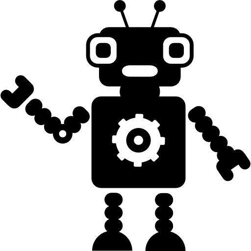 robot avec un engrenage Icône gratuit