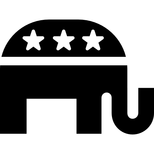 black and white republican elephant