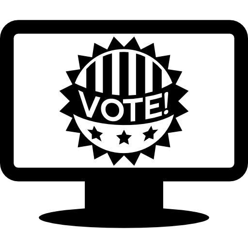 publicité politique sur l'écran du moniteur Icône gratuit