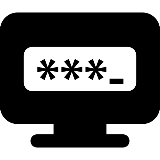 símbolo de protección con contraseña en la pantalla del monitor icono gratis