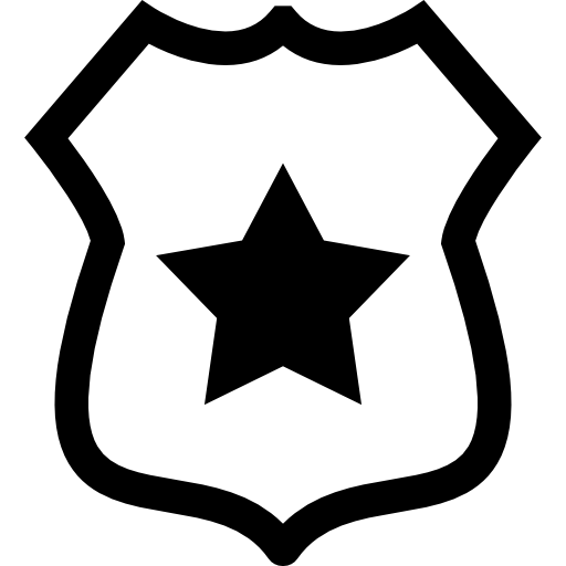 Escudo Con Una Estrella Iconos Gratis De Interfaz