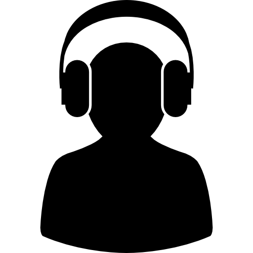 silhouette de personne avec des oreilles couvertes pour la protection lors du tournage Icône gratuit