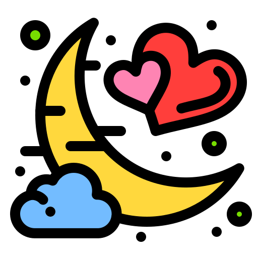 Moon Flatart Icons Lineal Color icon