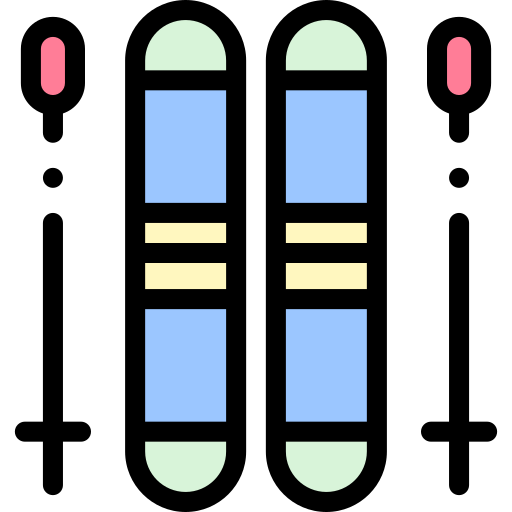 Ski equipment Detailed Rounded Lineal color icon