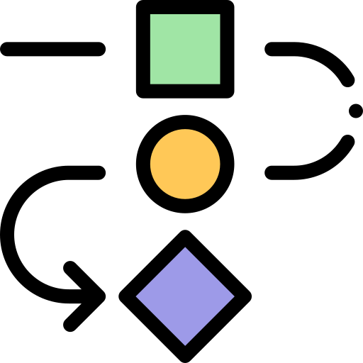 Flow chart Detailed Rounded Lineal color icon