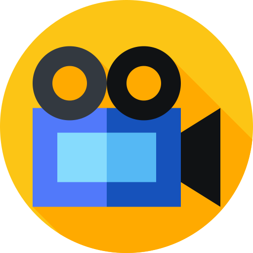 Video camera Flat Circular Flat icon