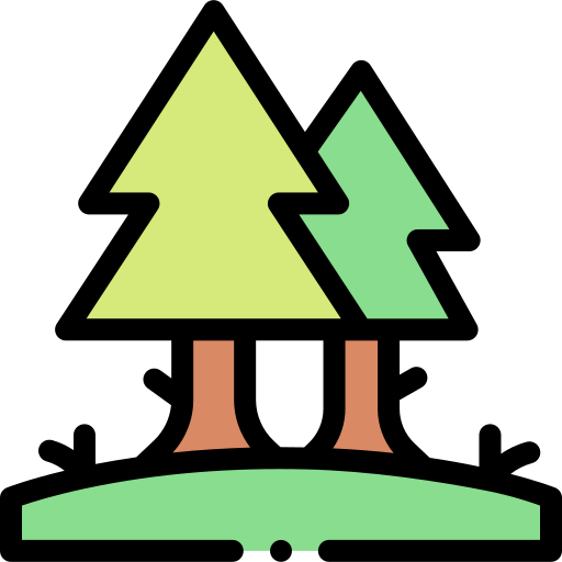 Pine tree Detailed Rounded Lineal color icon