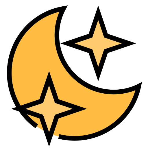 luna y estrellas icono gratis