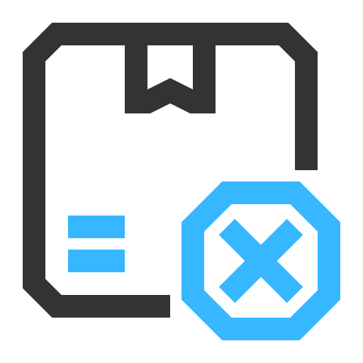 entrega cancelada icono gratis