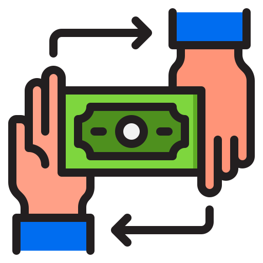 Money exchange srip Lineal Color icon