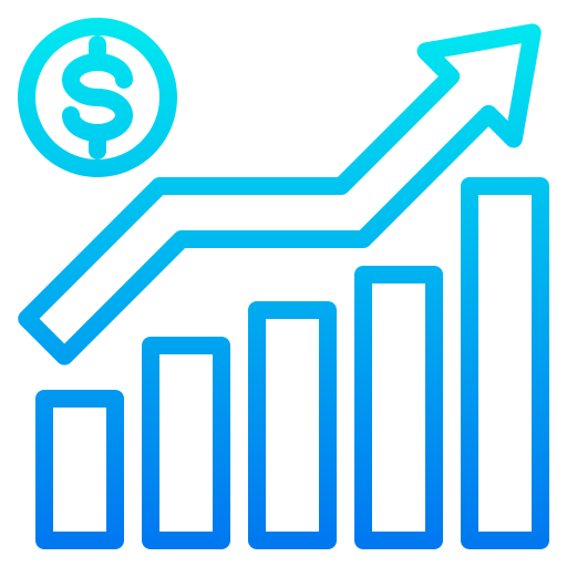 Bar graph srip Gradient icon