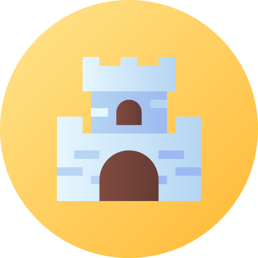 Castle Flat Circular Gradient icon