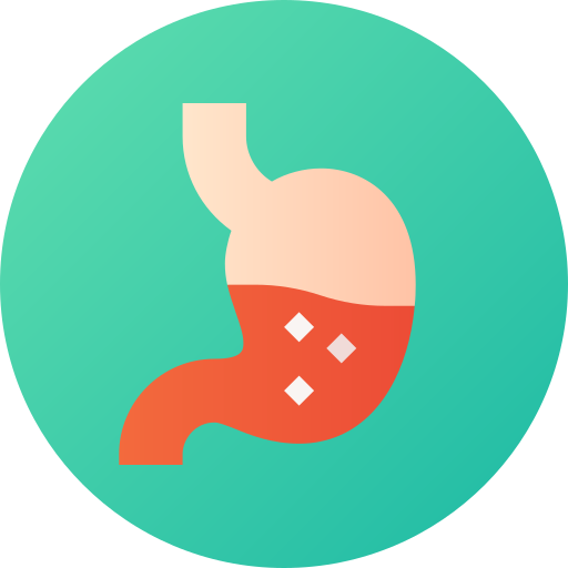 Indigestion Flat Circular Gradient icon