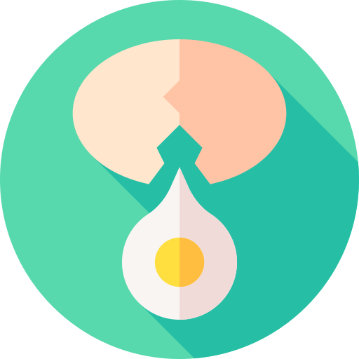 Cracked egg Flat Circular Flat icon
