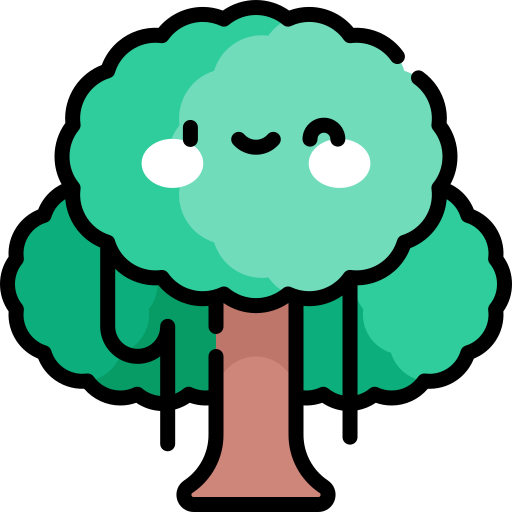 Tree Kawaii Lineal color icon