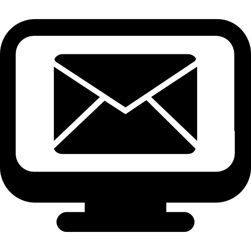 símbolo de correo electrónico en la pantalla del monitor icono gratis